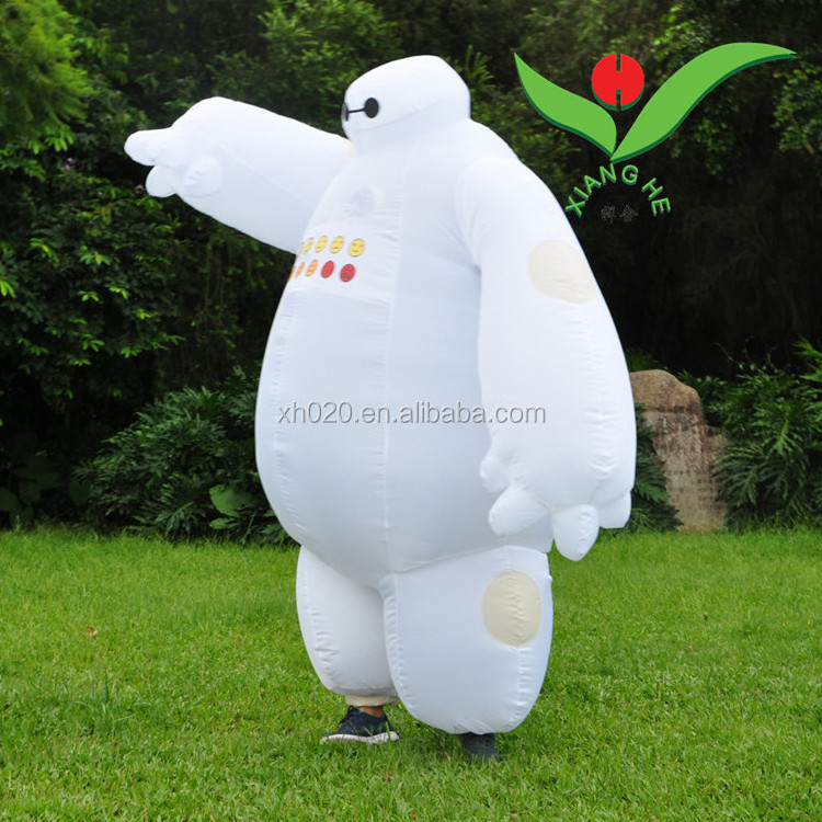 Customized walking cartoon giant inflatable robot baymax mascot costume for advertising