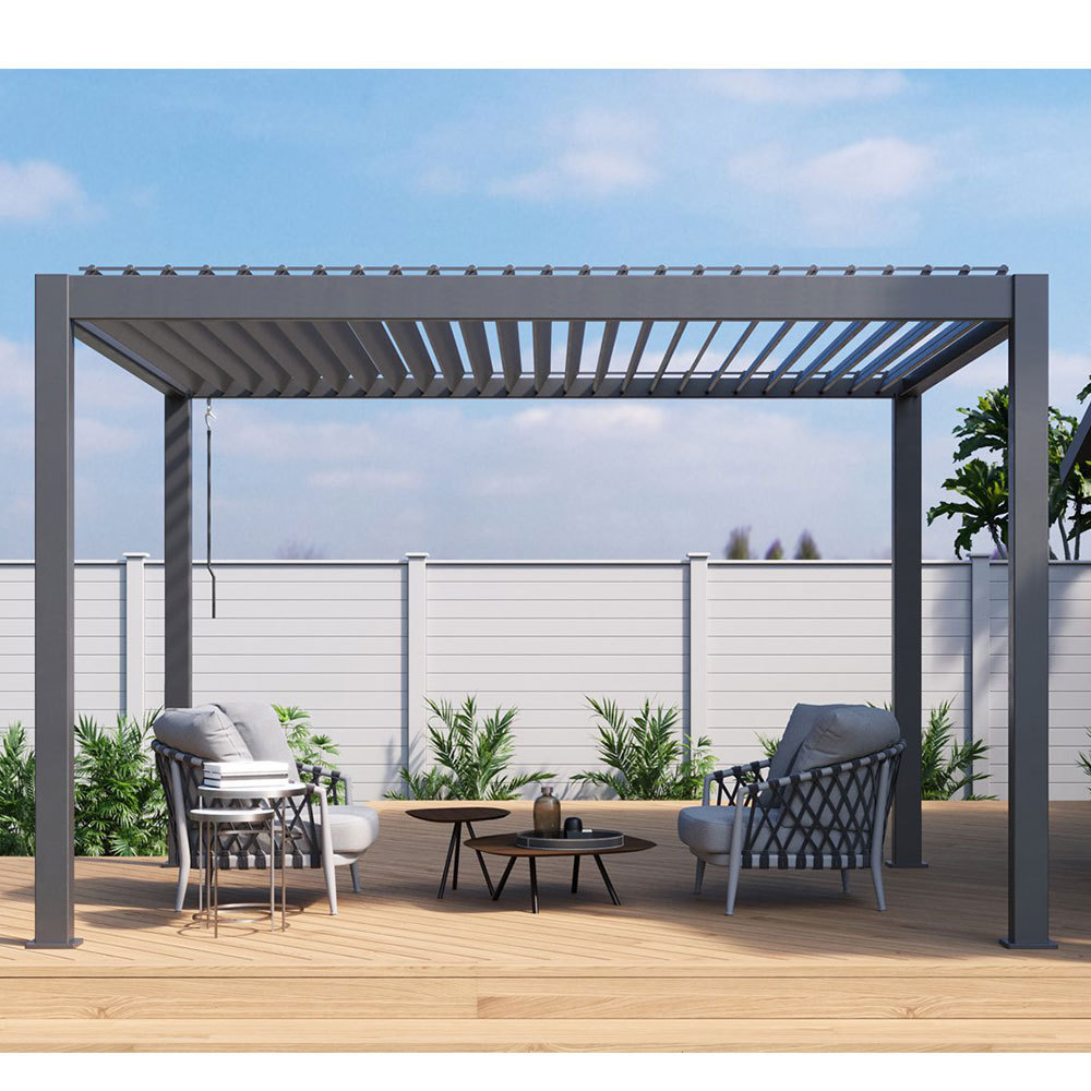 Outdoor pavilion Louvered roof pergola patio Aluminum bioclimate 5X3 6X3 sunshade waterproof balcony pergola