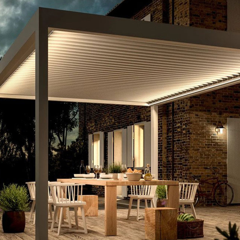 Opening And Closing Patio Cover Roof  System Aluminum Carport Gazebo 3x3 3x4 4x4 4x6 5x3m Bioclimatic Garden Pergola