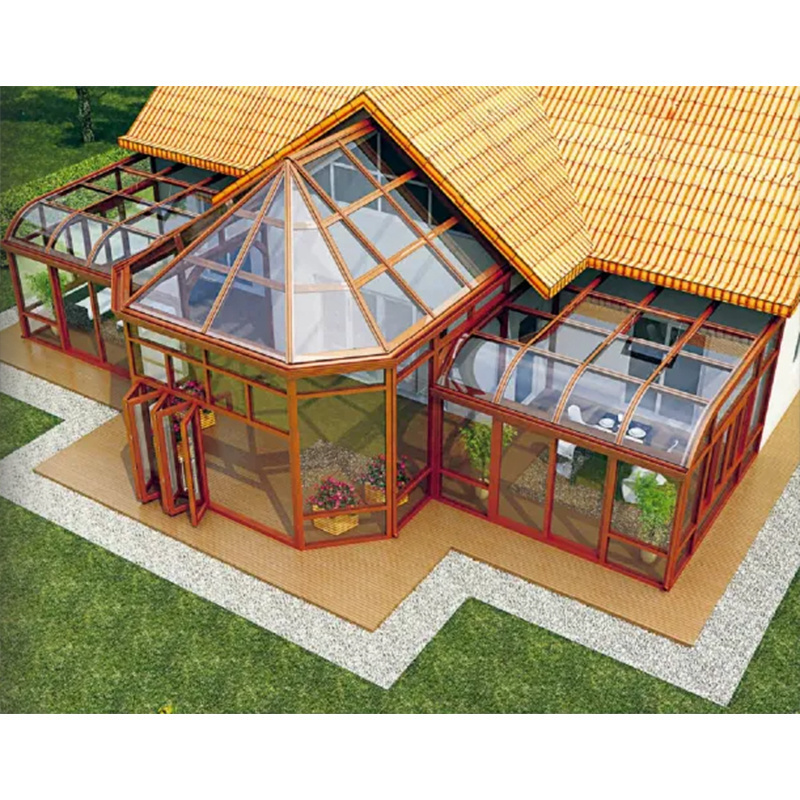 Factory Prices Custom Aluminum Frame Garden Glass Sunroom Glass House Winter Tempered Glass Free Standing Sunroom House