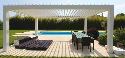 Wholesale OEM  Sunshade Waterproof Rainproof Luxury  Modern  Motorized Pergola Outdoor Aluminum Louvers Pergola