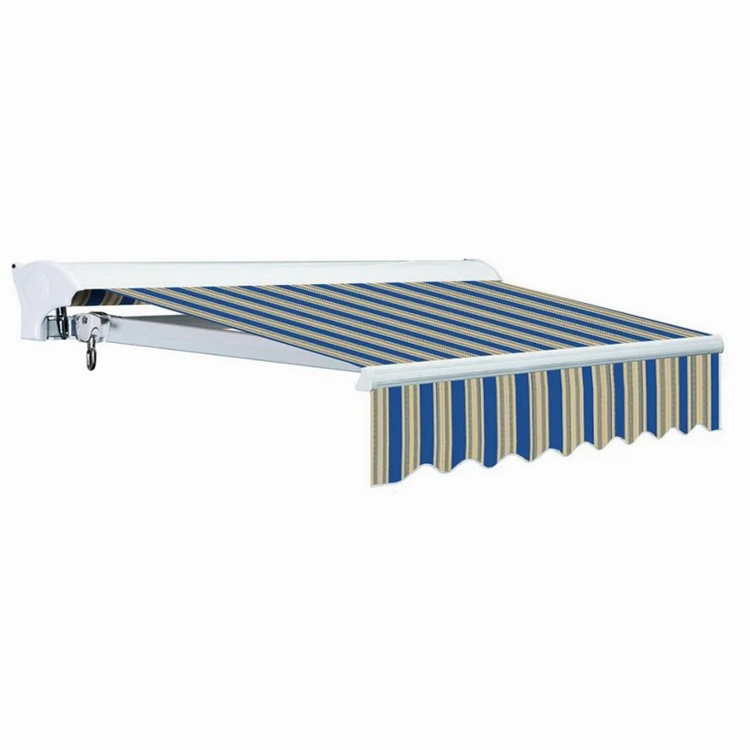 Awning Suppliers Outdoor Electric Waterproof Acrylic fabric Aluminum Frame full cassette retractable arm awning with LED light