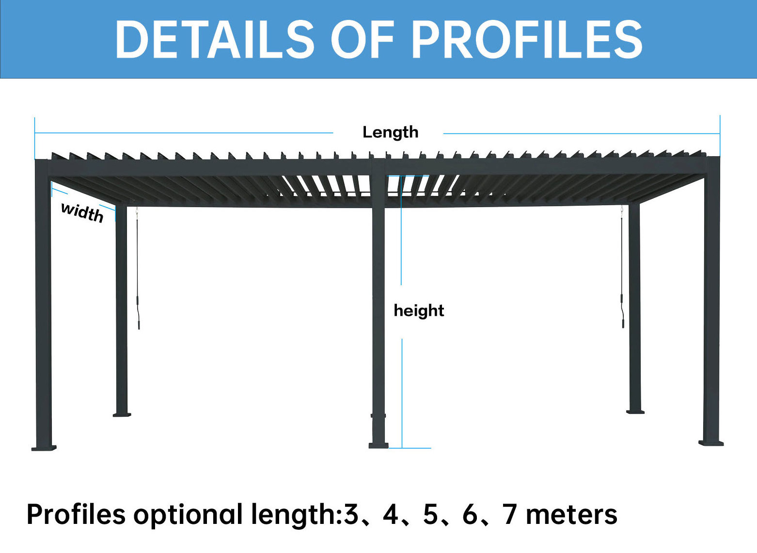 Outdoor pavilion Louvered roof pergola patio Aluminum bioclimate 5X3 6X3 sunshade waterproof balcony pergola