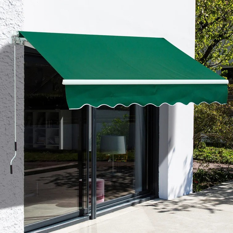 Wholesale windproof outdoor folding arm awning aluminum retractable full box window balcony door roof waterproof awning