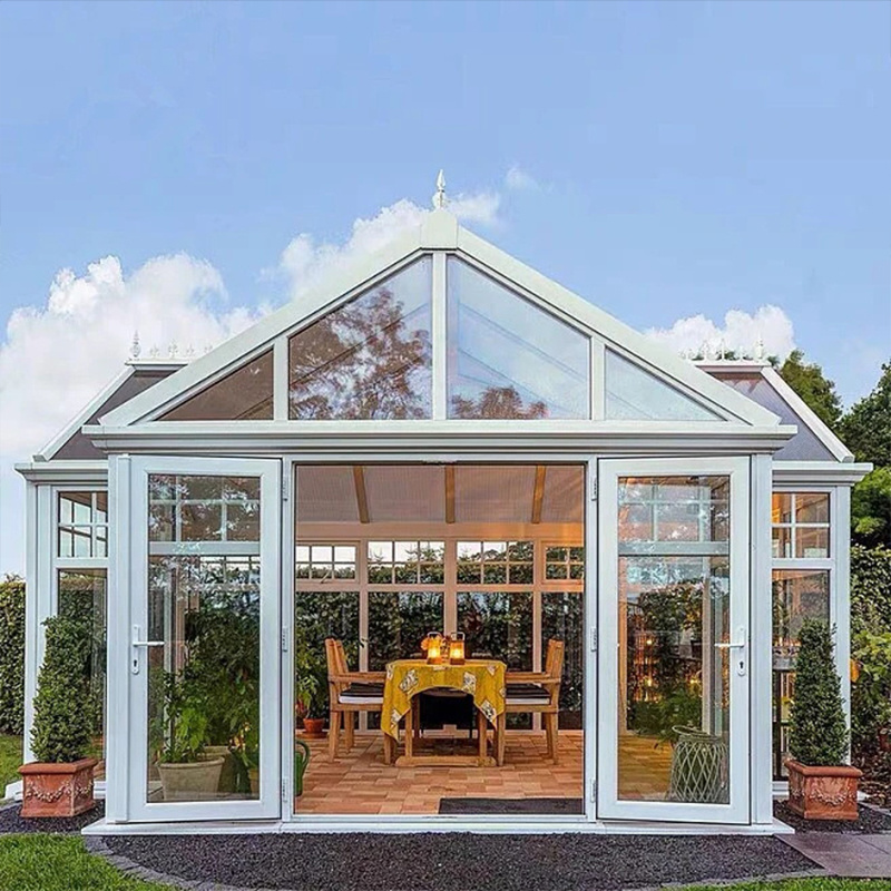 Modern Design  Popular Outdoor Villa Veranda Free Standing Sunroom Four Season Glass House Garden Aluminum  Glass House Sunroom