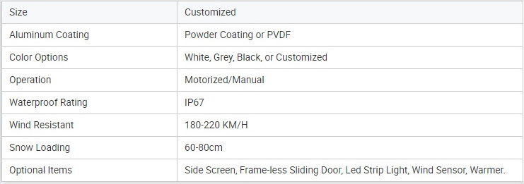 Outdoor pavilion Louvered roof pergola patio Aluminum bioclimate 5X3 6X3 sunshade waterproof balcony pergola