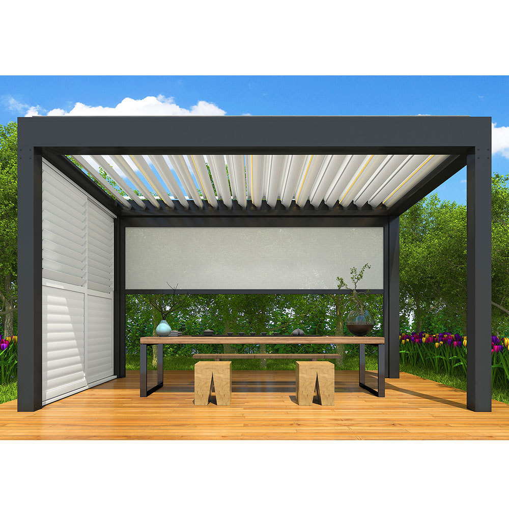 Outdoor pavilion Louvered roof pergola patio Aluminum bioclimate 5X3 6X3 sunshade waterproof balcony pergola