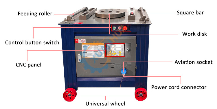 Electric concrete steel round bar stainless iron rebar stirrup bending hoop machine rebar bending machine