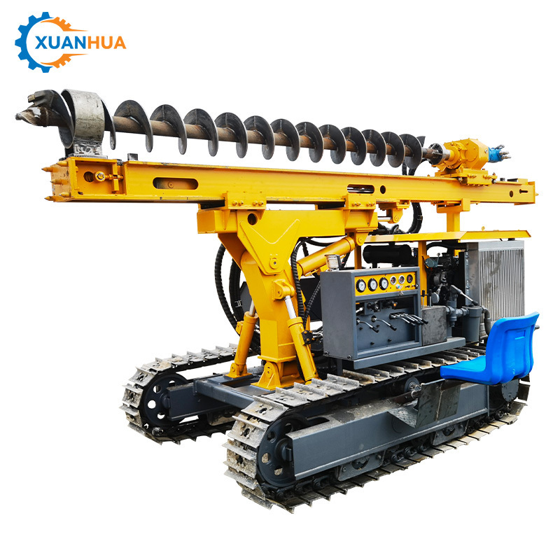 solar crawler pile driver drilling rig machines drop hammer guard rail piling machine suppliers