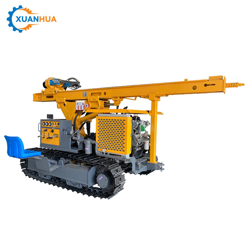 solar crawler pile driver drilling rig machines drop hammer guard rail piling machine suppliers