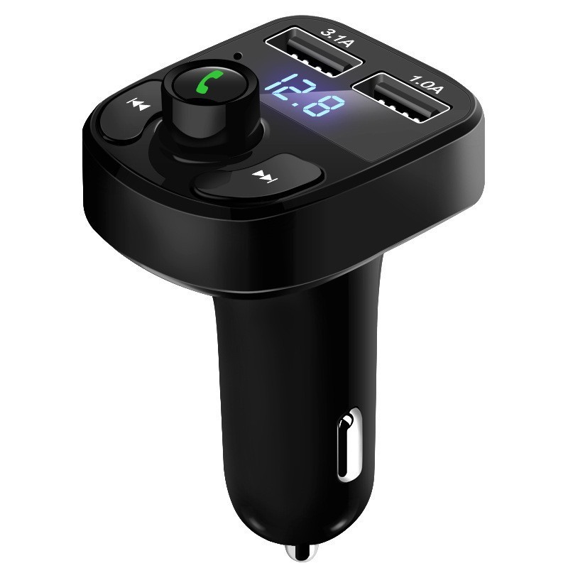 Hot sell X8 wireless Car FM transmitter mp3 player with dual USB 5V1A Fast charging Colorful LED lighting modulator player