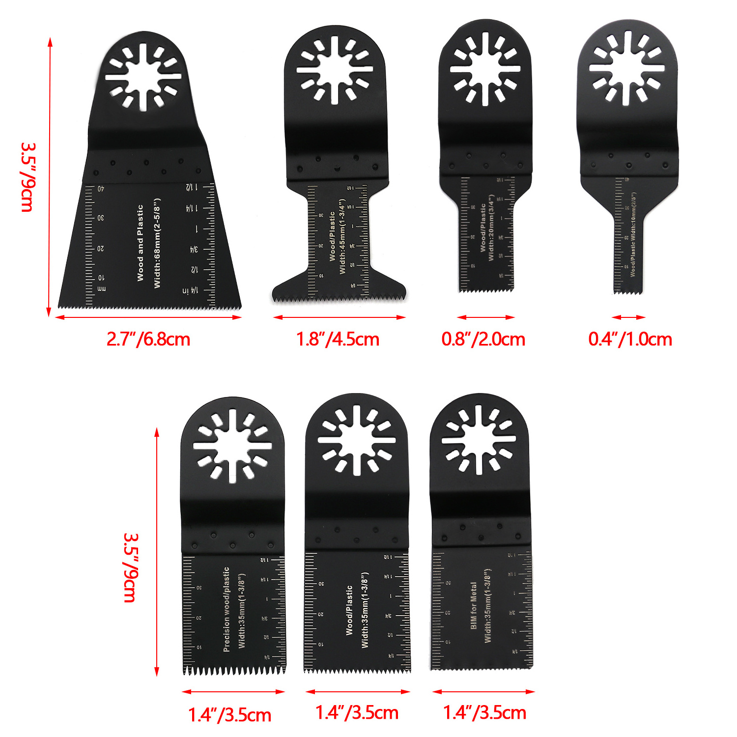 Titanium Carbide Tipped Bi-metal Oscillating Tool Saw Blades For Metal Wood Cutting Blades Multi Tool Blades