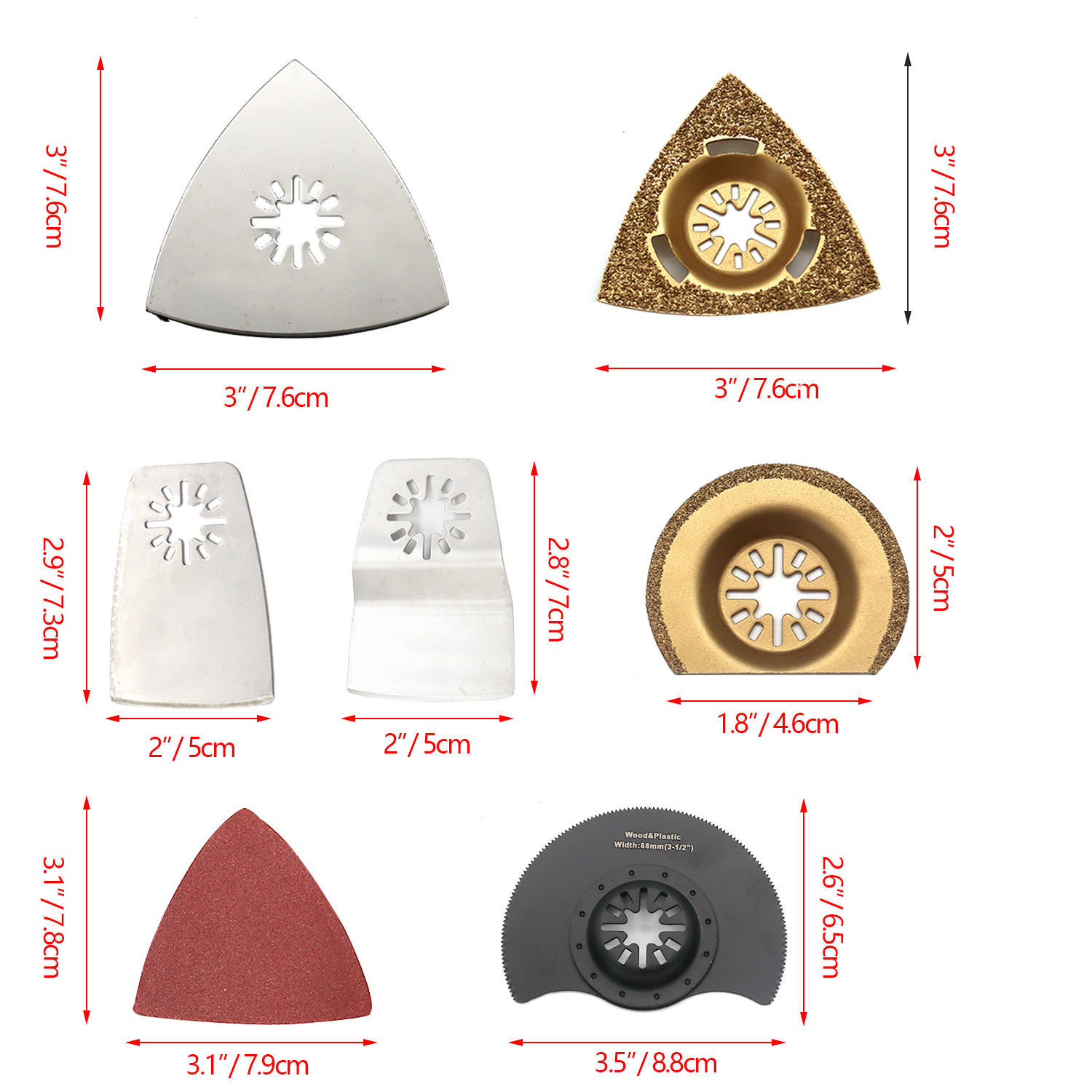 Titanium Carbide Tipped Bi-metal Oscillating Tool Saw Blades For Metal Wood Cutting Blades Multi Tool Blades