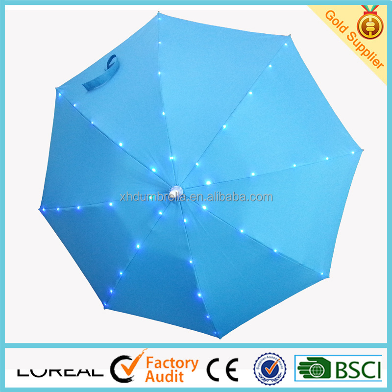 popular kids umbrella with led light on ribs and new led umbrella for shinning light umbrella