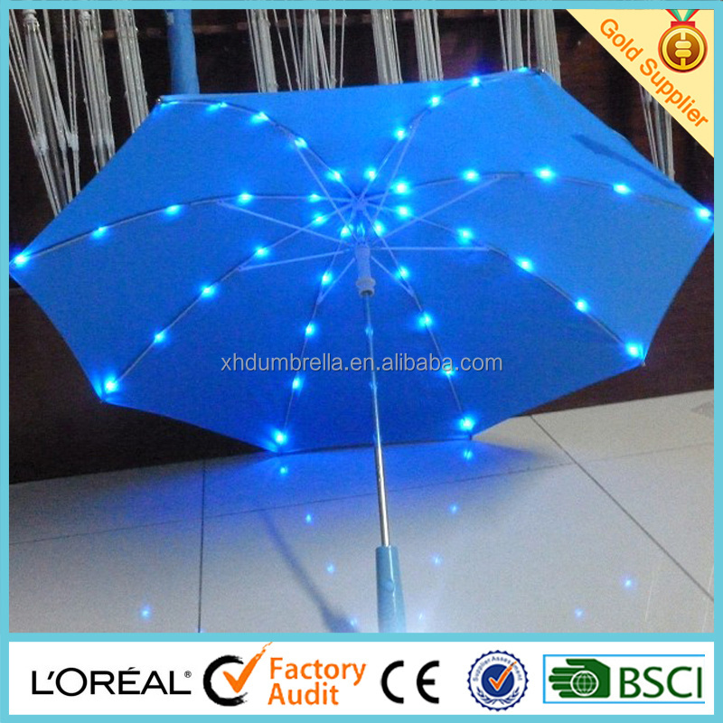 popular kids umbrella with led light on ribs and new led umbrella for shinning light umbrella