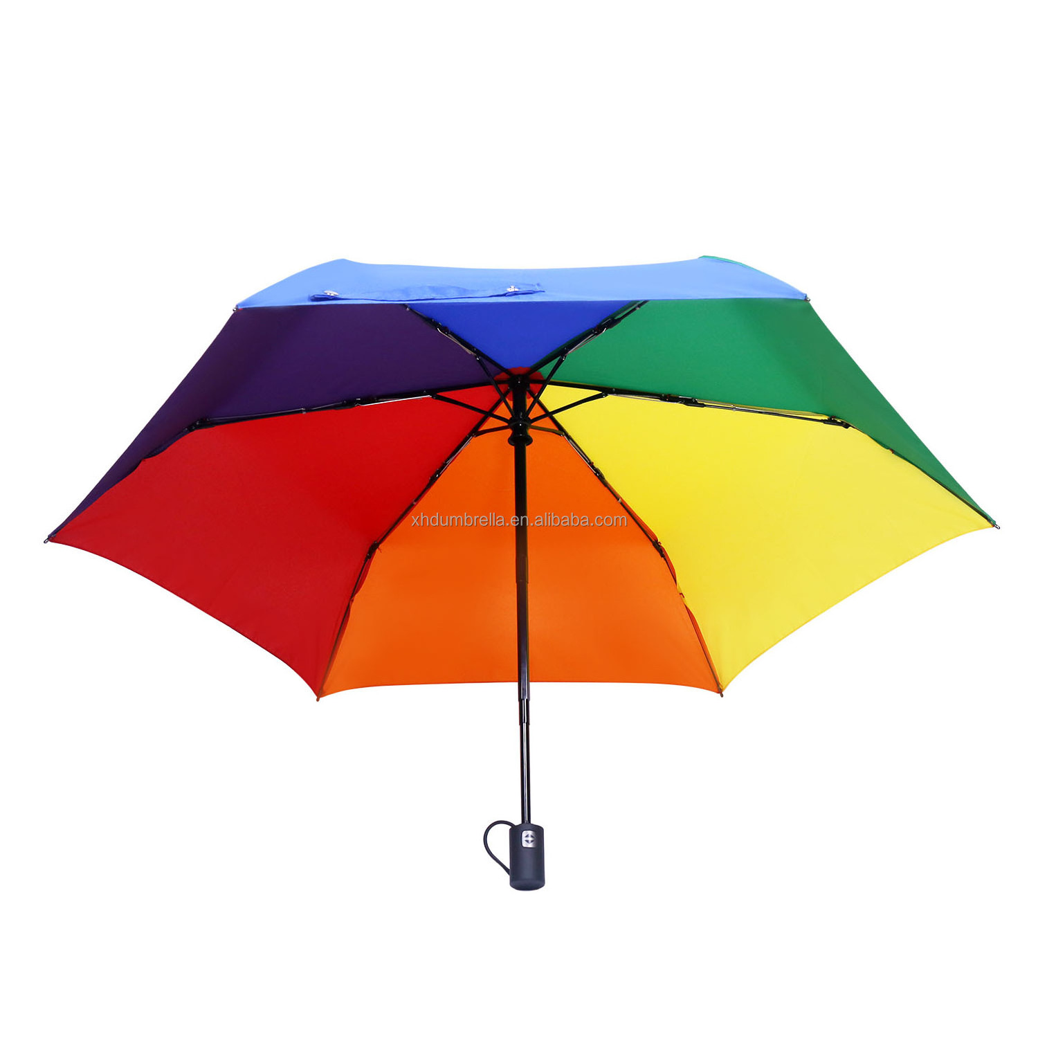 fashion color rainbow umbrella with automatic folding anti uv umbrella