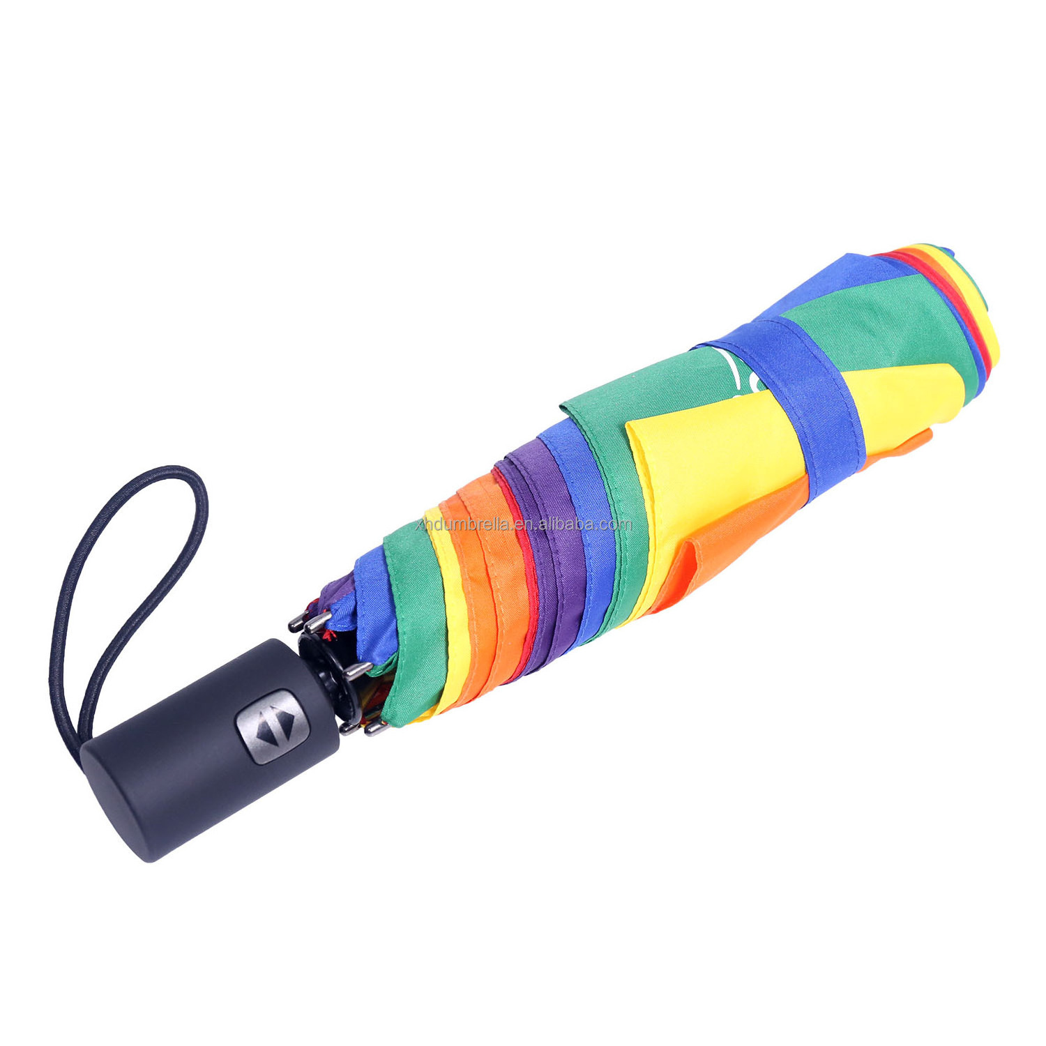 fashion color rainbow umbrella with automatic folding anti uv umbrella