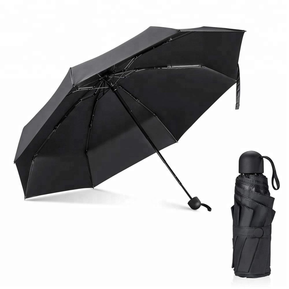 Mini Umbrella - Travel Umbrella - Sun and Rain Umbrella - 95% UV Protective 5 folding Compact Ultra Light Parasol