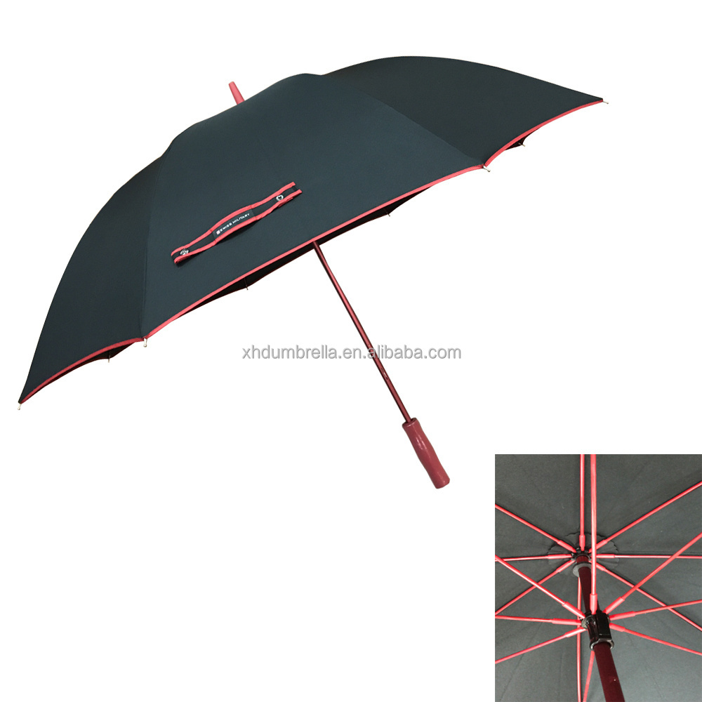 advanced colored frame umbrella and red shaft golf umbrella from XDH umbrella factory in shenzhen