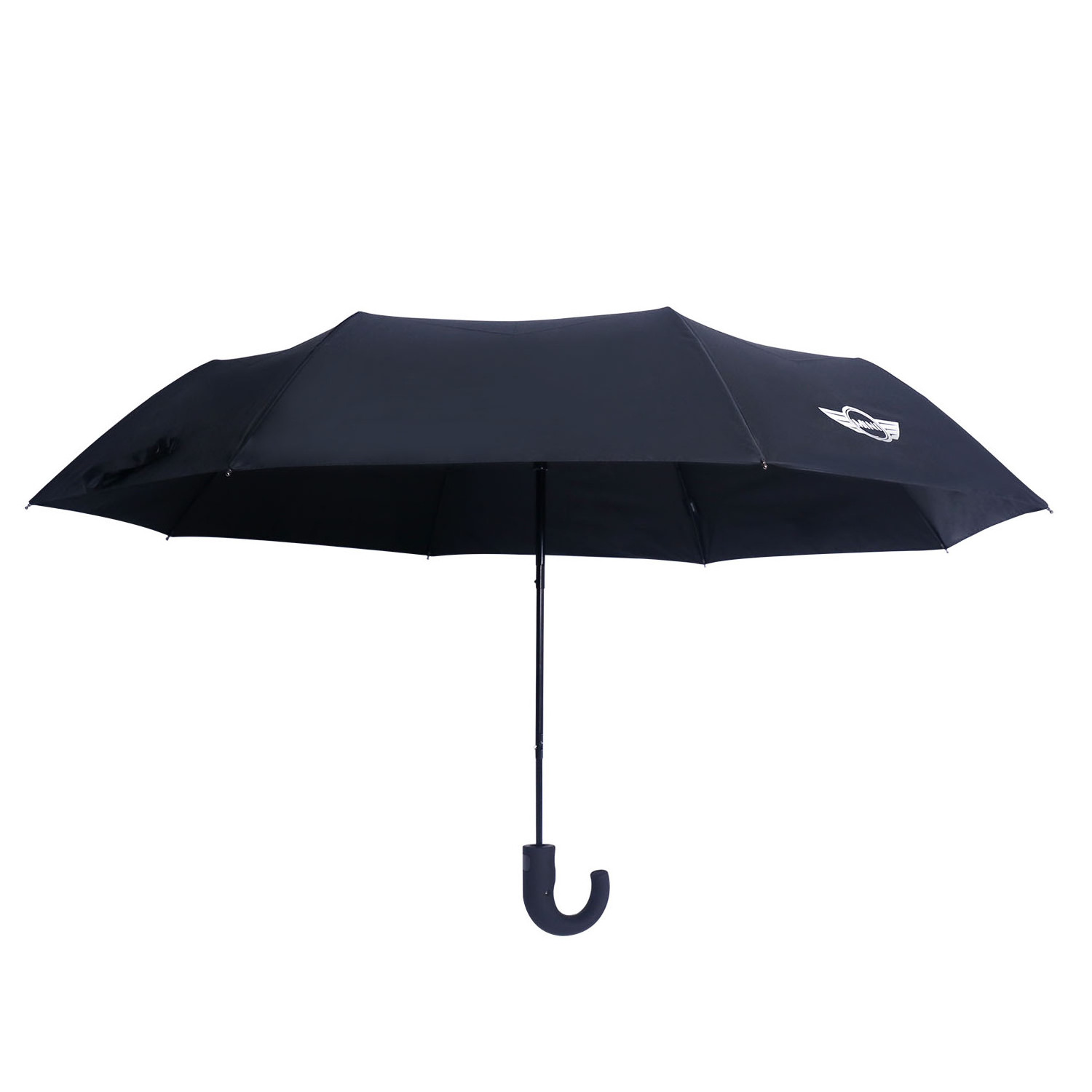 semi automatic 3 fold umbrella with plastic J handle and ultralight fabric