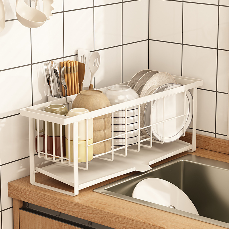 Drain rack Countertop dish rack Bowl chopsticks storage box Narrow sink storage rack for kitchen use