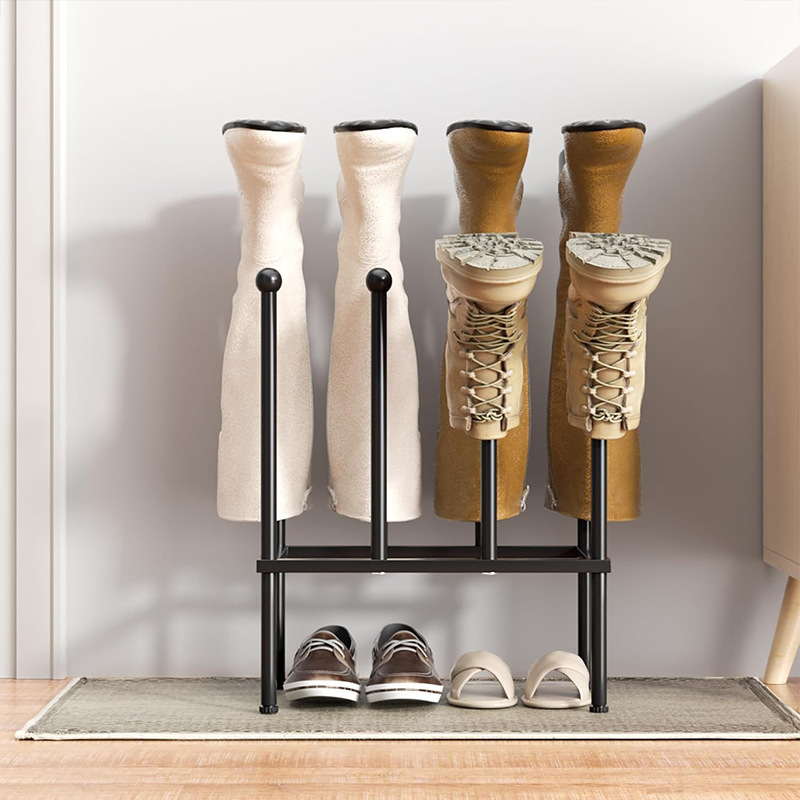 Factory direct creative iron simple long boots finishing storage stand home vertical shoe rack