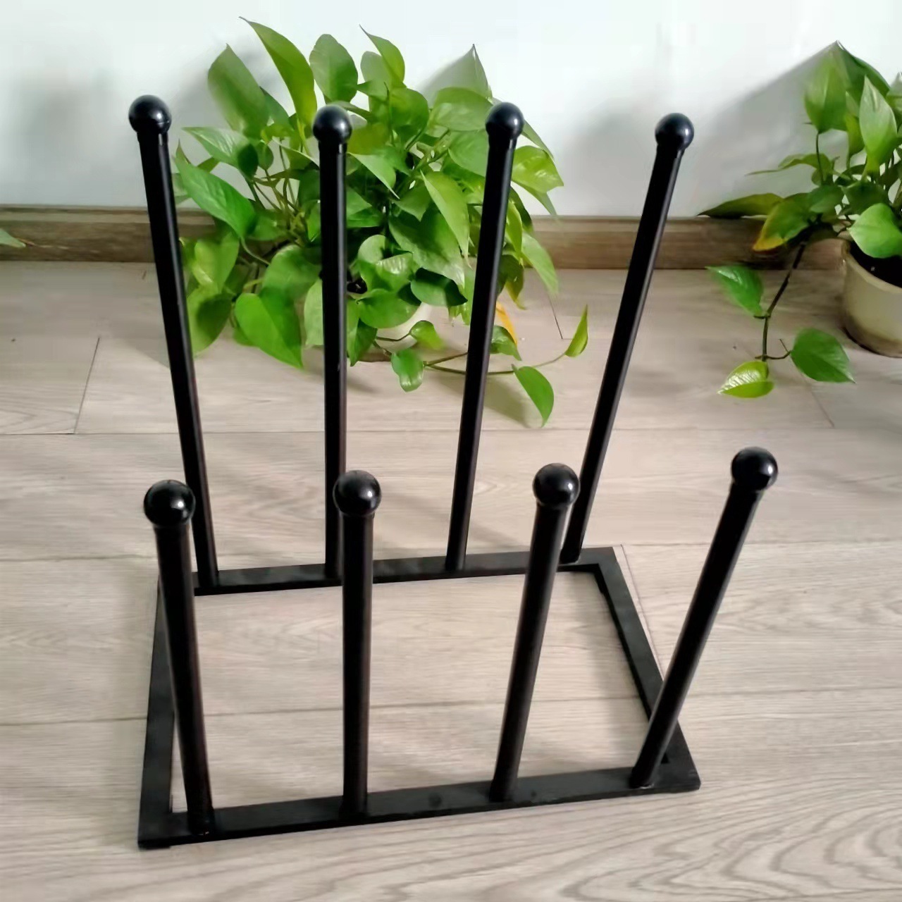 Factory direct creative iron simple long boots finishing storage stand home vertical shoe rack