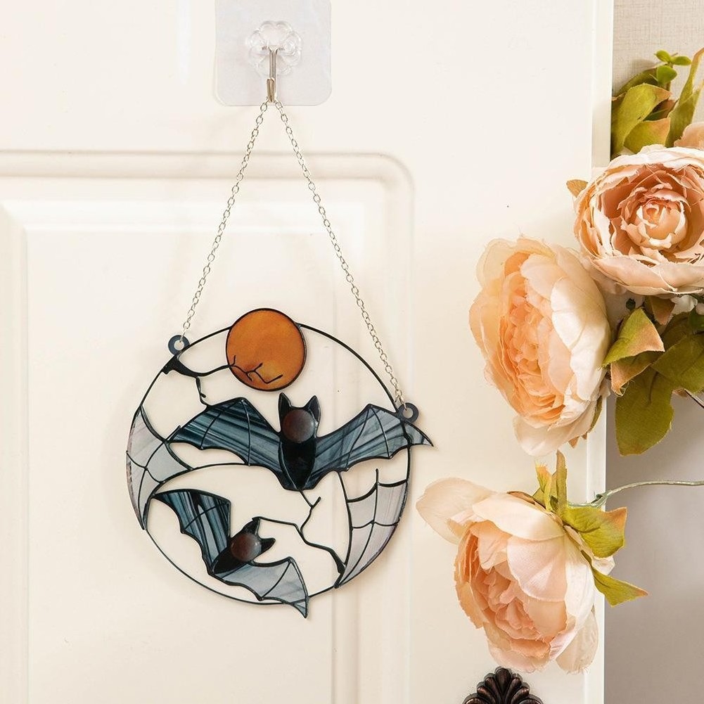 New Christmas Moon Bat decoration Sun Catcher pendant indoor wall arts and crafts pendant suncatcher