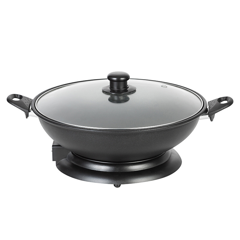 Popular Electric Skillets Non Stick Electric Wok Electric Fry Pan Cooker for Sale with Tempered Glass Lid Aluminum OEM Zhejiang