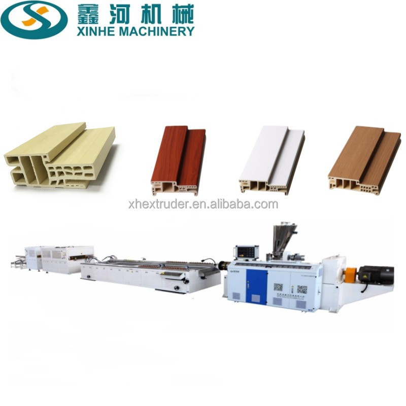 Upvc Pvc Wpc Wood Plastic Door Frame Profile Making Machine / Extrusion Production Line  pvc door making machine