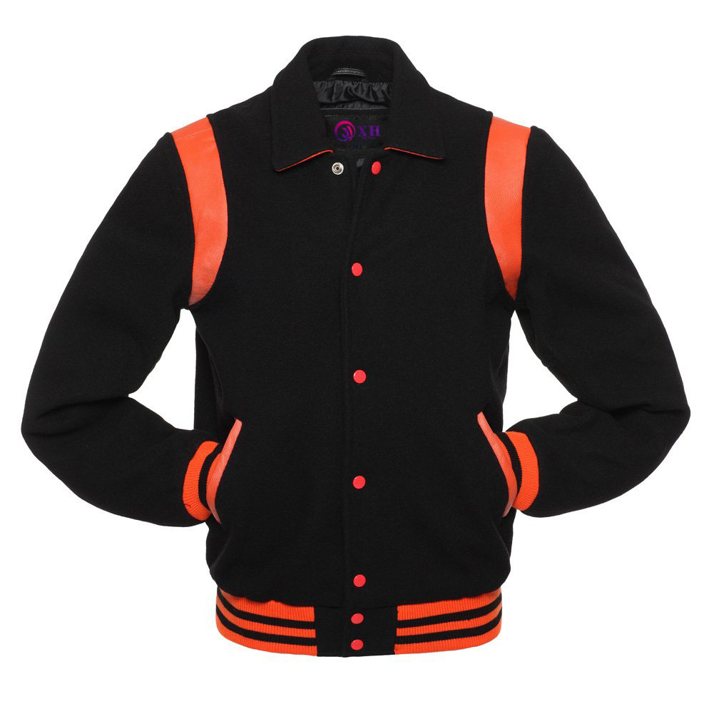 black orange Spliced Streetwear Men's Baseball bomber Jacket Designer Clothes Street Varsity Jacket