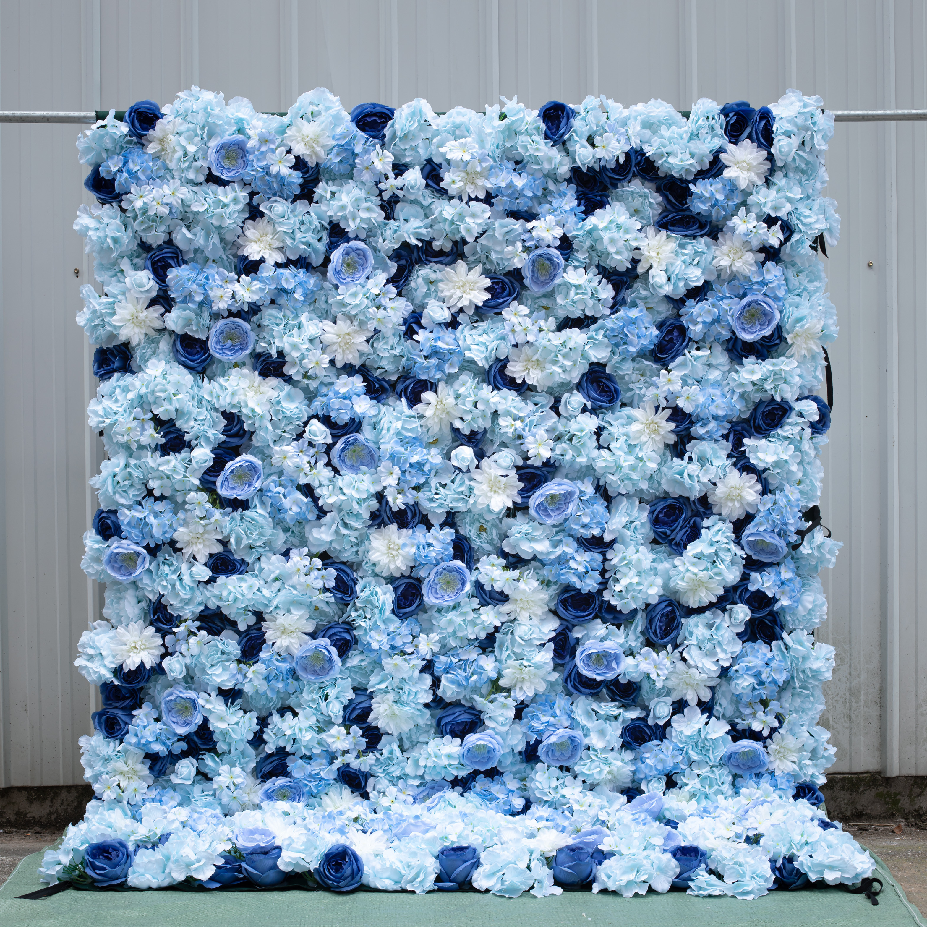 8*8ft High Quality 3D White Artificial Flowers Wall decoration Rolling Up Curtain Backdrop For Wedding Event Decorationng