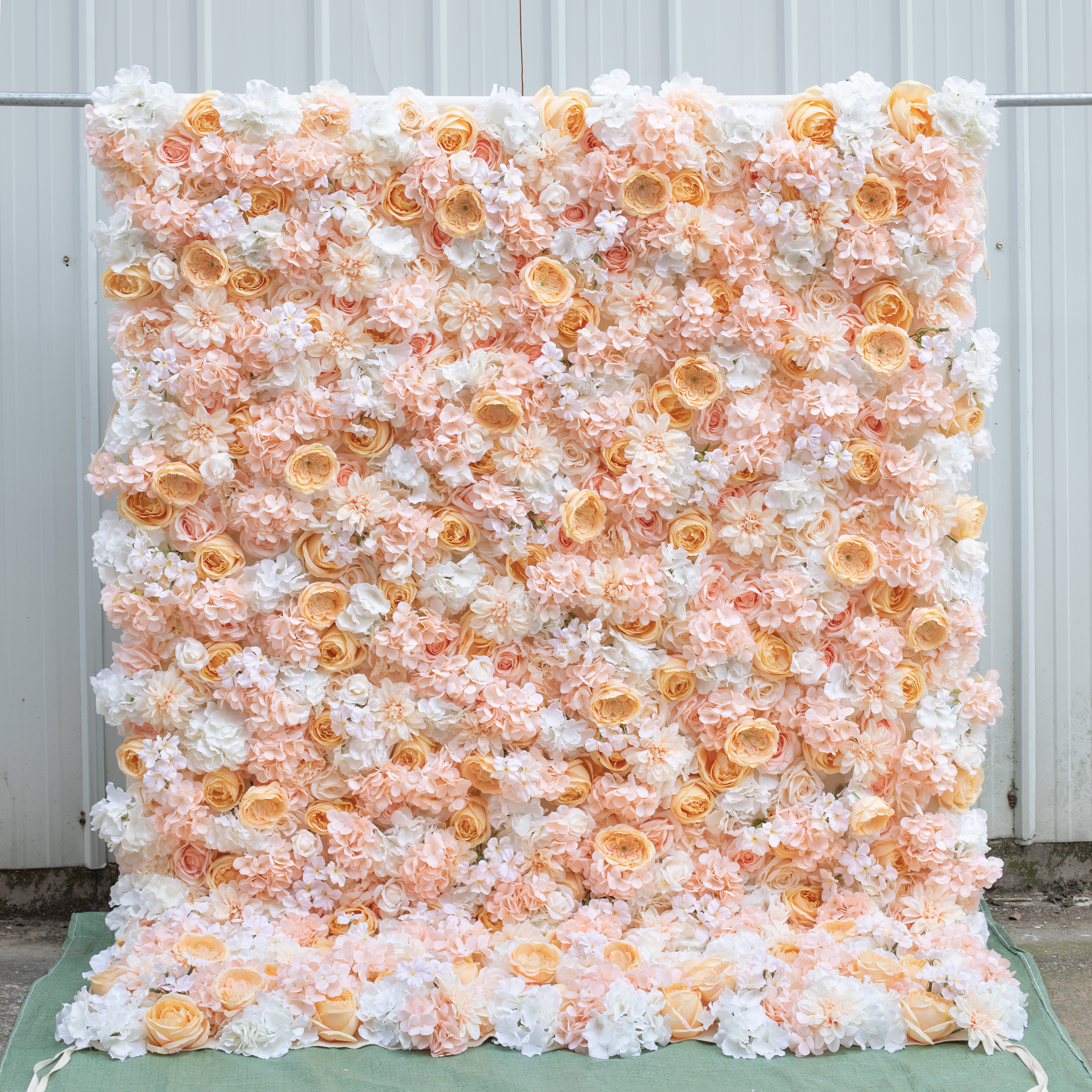 8*8ft High Quality 3D White Artificial Flowers Wall decoration Rolling Up Curtain Backdrop For Wedding Event Decorationng