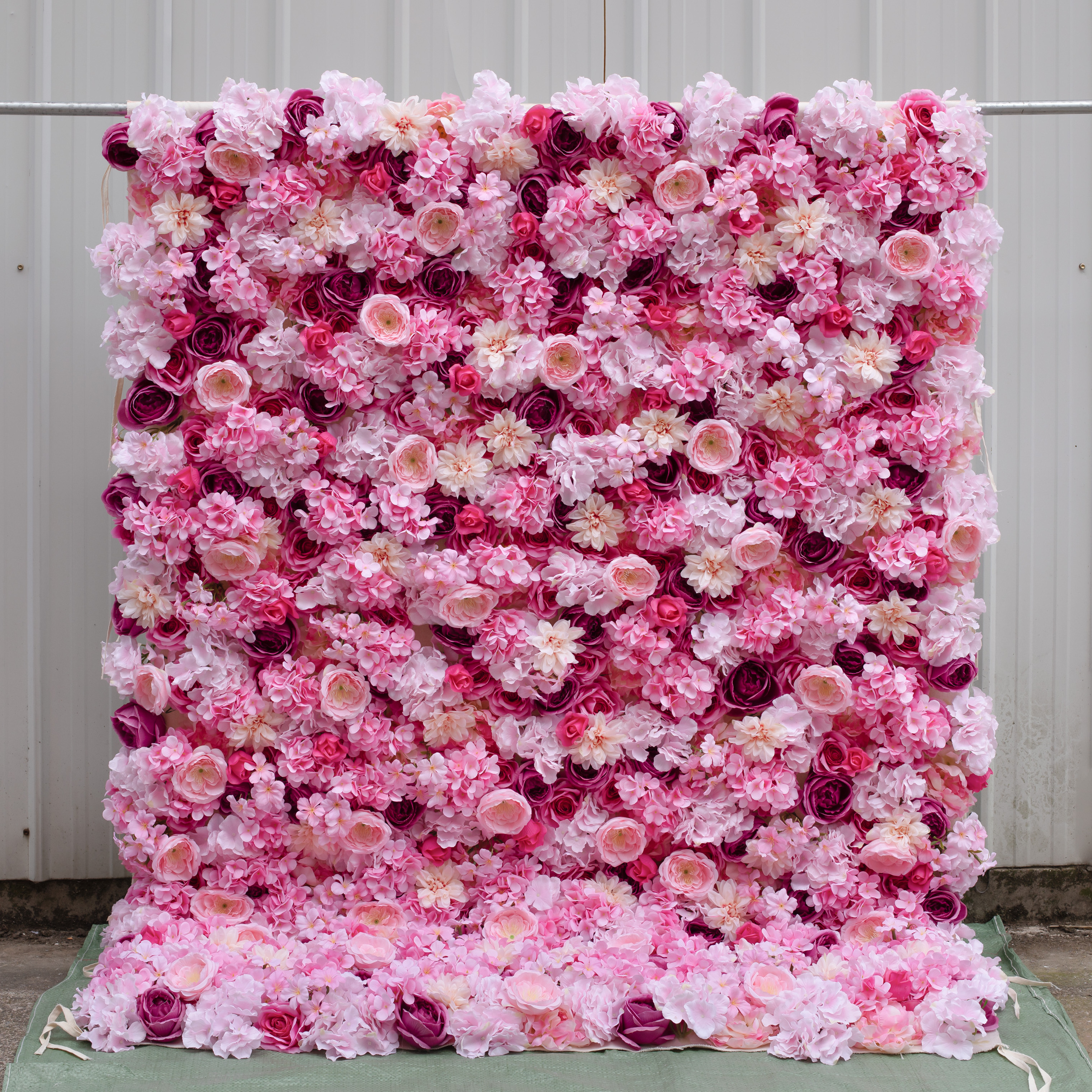 New product 2024 Factory Wholesale Artificial Pink Flower Wall for Wedding Decoration