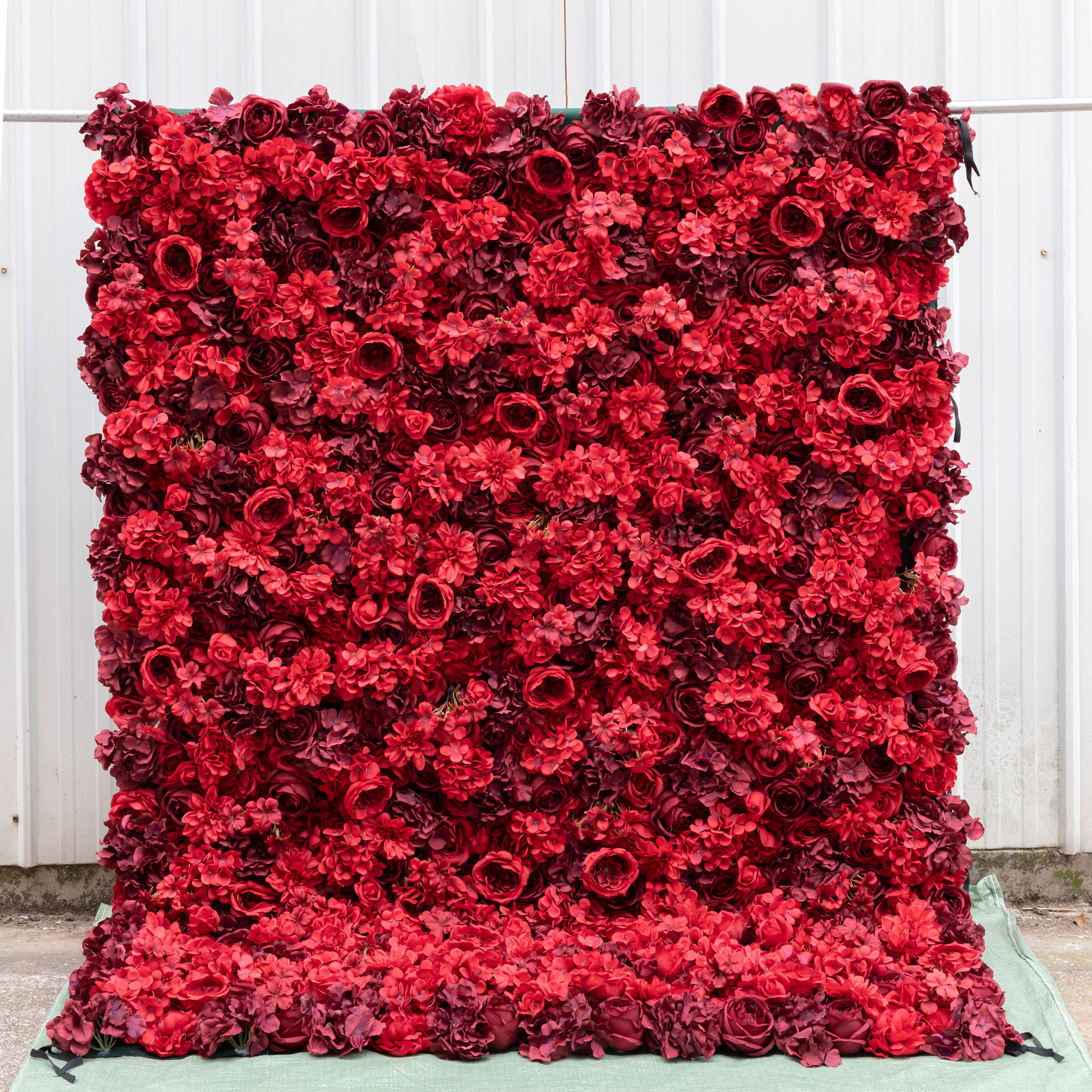 Wholesale burgundy flower wall 5d roll up flower wall backdrop Wall panel for Other wedding decoration