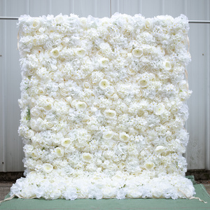 Wholesale burgundy flower wall 5d roll up flower wall backdrop Wall panel for Other wedding decoration