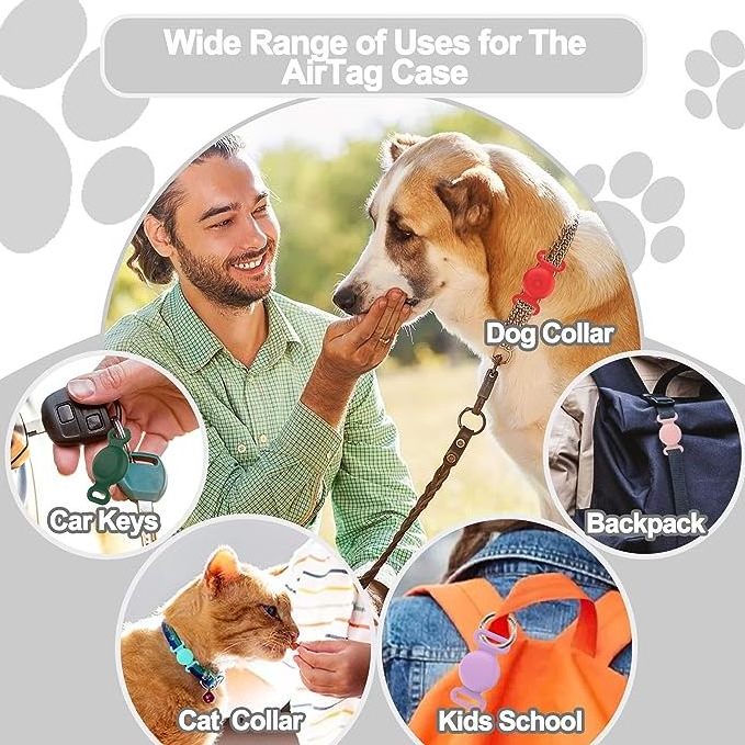 2024 Eco-Friendly Anti-Lost AirTag Holder Waterproof GPS Tracker Collar for Pet Cat Dog Made of Silicone and Rubber