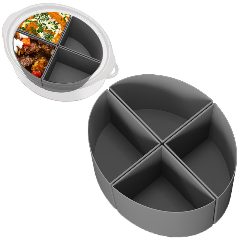 3-In-1 Slow Cooker Divider Insert Leakproof Dishwasher Safe Cooking Liners Crockpot Liner Silicone Crockpot Liner