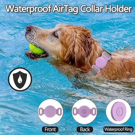 2024 Eco-Friendly Anti-Lost AirTag Holder Waterproof GPS Tracker Collar for Pet Cat Dog Made of Silicone and Rubber