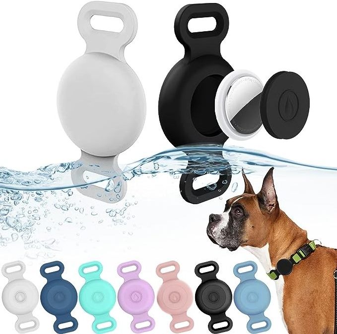 2024 Eco-Friendly Anti-Lost AirTag Holder Waterproof GPS Tracker Collar for Pet Cat Dog Made of Silicone and Rubber