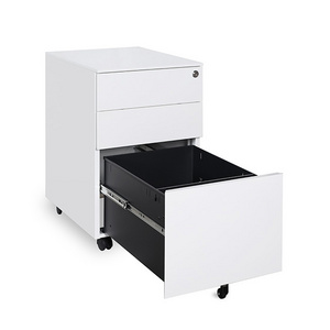 High Quality Metal Mobile Pedestal 3 Drawers Key Lock movable Storage filing Cabinet Office A4 vertical File Cabinet