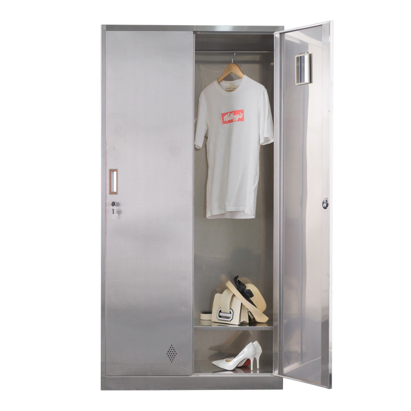 Modern design stainless steel multi-compartment lockers durable use metal lockers 2 door