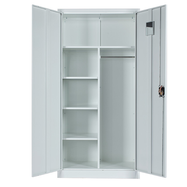 Commerical furniture  Outside  metal KD Storage cabinets two door steel wardrobe locker  with shelves