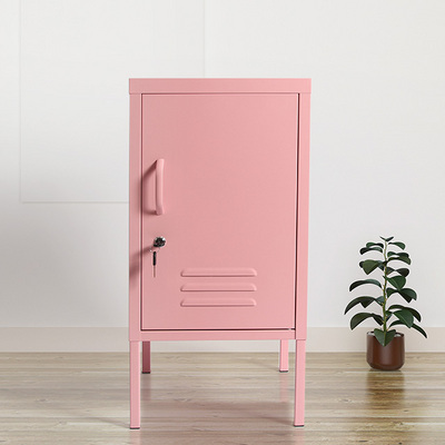 Durable mini pink bedside steel single door student toys storage metal locker cabinet for USA