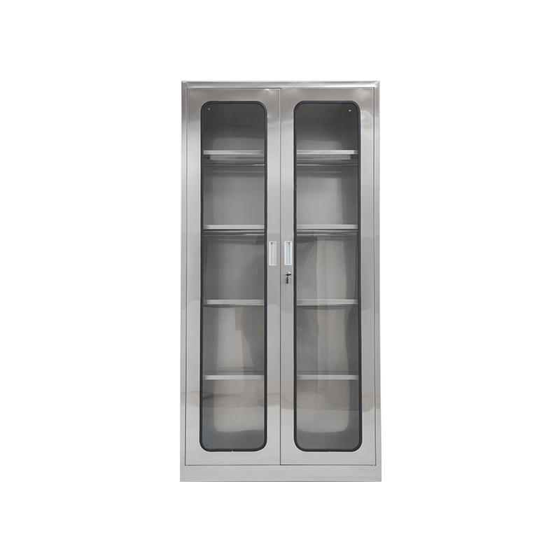 stainless steel Storage Office File Cabinet Glass Swing Door Filing Cupboard with Low Price Office Furniture Cabinet