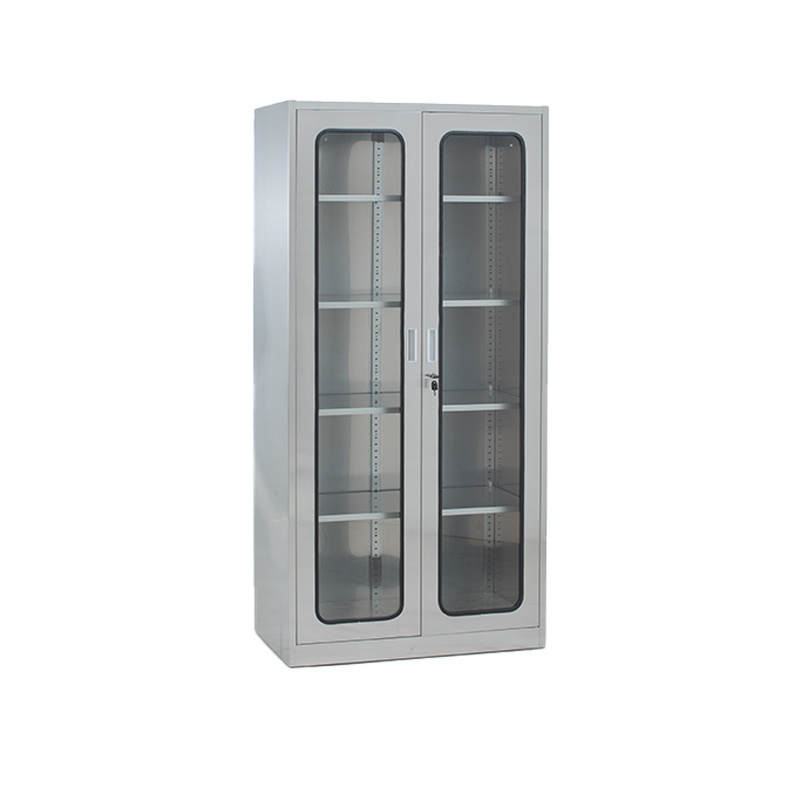 stainless steel Storage Office File Cabinet Glass Swing Door Filing Cupboard with Low Price Office Furniture Cabinet