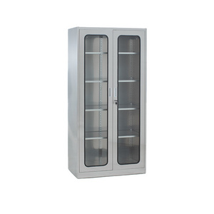 stainless steel Storage Office File Cabinet Glass Swing Door Filing Cupboard with Low Price Office Furniture Cabinet