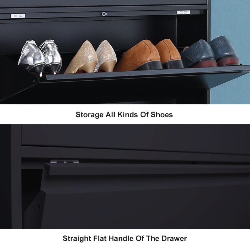 Wall Mounted steel hanging metal shoe shelves storage organizer shoes rack cabinet for entryways