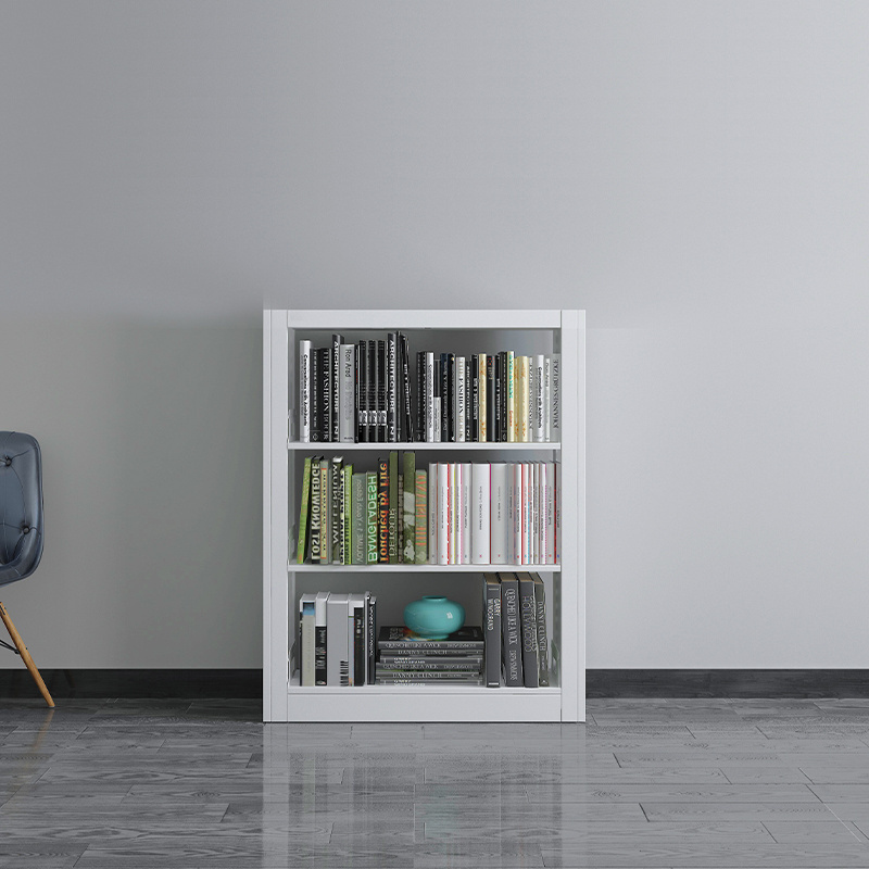 Home library furniture steel book shelf cabinet glass door corner wall library bookcase shelving sale