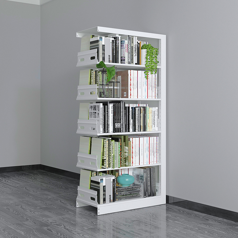 Small Bookcase - Tall Gap Freestanding Storage Cabinet, 8 Lattices Open Shelves Tower Rack, Vertical Bookshelf